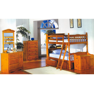 Twin-Twin Convertible Bookcase Bunk Bed  4521PNE (ML)