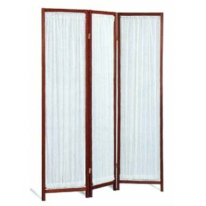 Three Panel Cherry Finish Screen Pleated Fabric 4618(CO)