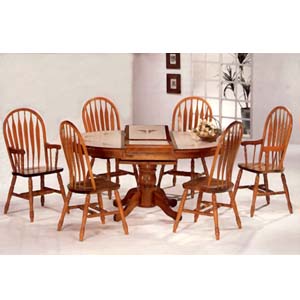 7-Pc Oak Finish Dinette Set 4815/5388A/89A (CO)