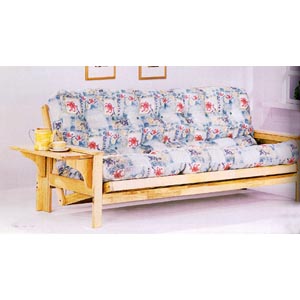 Natural Finish Futon Sofa With Side Tray 4849 (CO)