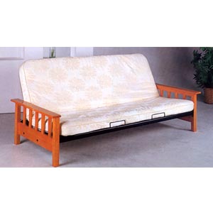 Mission Style Oak Finish And Metal Futon Frame 4885 (CO)
