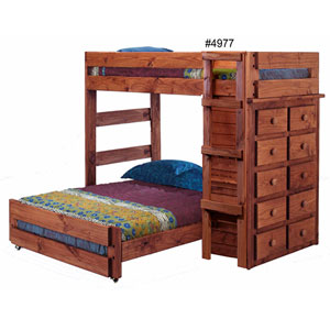 Twin/Full Loft Bed w/Ten Drawer Chest 4977 (PC)