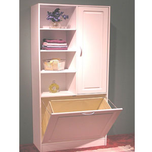 Linen Cabinet w Laundry Hamper 4DC-76423(4DFS)