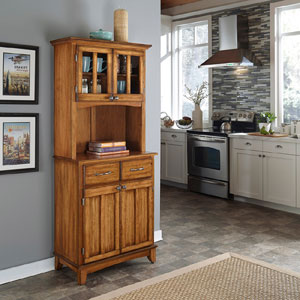 Cottage Oak Hutch Buffet with Wood Top 5001-0066-62(OFS)
