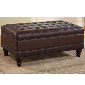 Traditional Oversized Faux Leather Storage Ottoman 501041 (C
