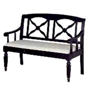 Weathered Black Upholstered Bench 5039 (CO)