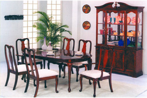 7-Pc Cherry Finish Queen Ann Dining Set 6015/6016/6017(ABC)