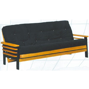 Golden Oak/Black Wood Futon Frame 5082D (WD)