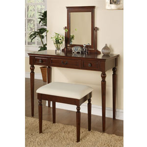 Marquis Cherry Vanity, Mirror and Bench 508-510 (PWFS)