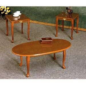 3-Pc Oak Veneer Coffee And End Table Set 5116 (CO)