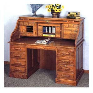 Deluxe Roll Top Desk In Oak 5304 (CO)