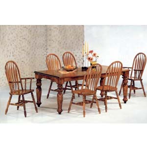 7-Pc Oak Finish Dinette Set 5383/88A/89A (CO)