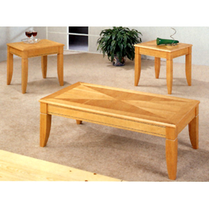 3-Pc Maple Parquet Coffee And End Table Set 5734 (CO)