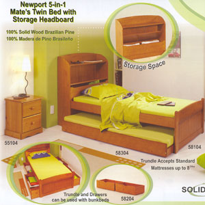 Newport 5-In-1 Mates Twin Bed 58104(PI)