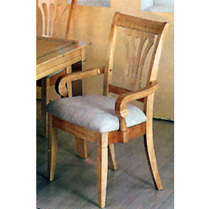 Maple Finished Pierced Back Arm Chair 5883 (CO)
