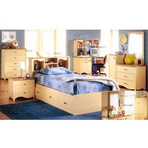 Natural Bookcase Twin Bed 5911-1 (IEM)
