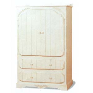 Antique White Finish Solid Wood T.V. Armoire 5999 (CO)