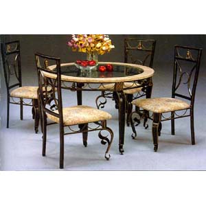 Round Antique Bronze Dinette Set 6201-45/502 (WD)