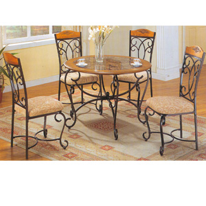 5 Pc Marble Top Dining Set 6239-45/50 (WD)