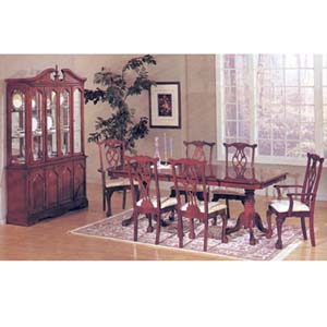 7-Piece Cherry Finish Chippendale Dinette Set 2516_(ML)