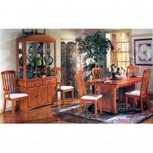 7-Piece Contemporary Style Oak Finish Dinette Set 6421 (A)