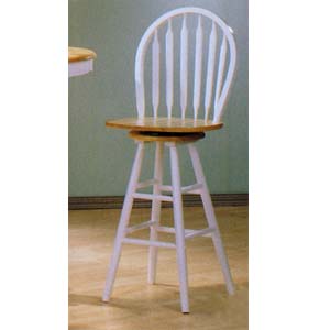 Natural/White Arrow Back Swivel Bar Chair 6998 (A)