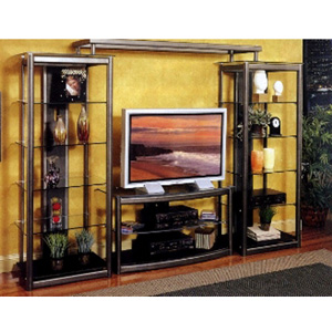 Gun Metal Finish TV Stand 700122 (CO)