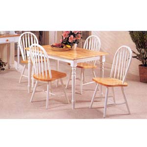 5-Piece Natural/White Finish Dinette Set 7007 (A)