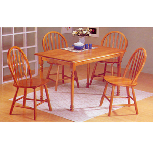 5 Pc Oak Finish Dining Set 7014 (A)