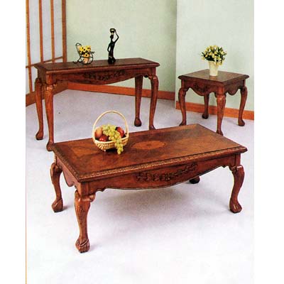 Coffee Table Set 3-Piece Oak Finish 7136  (A)