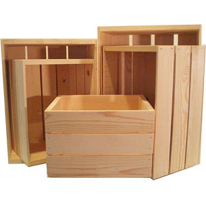 Heavy-duty Unfinished Pine Crate Sets (Pack of 5) (OFS)