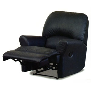 Black Leather MAtch Chaise Recliner 7373BLK (CO)