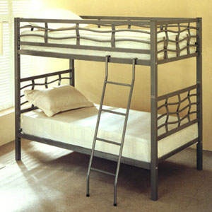 Twin/Twin Dark Silver Finish Bunk Bed 7395(CO)