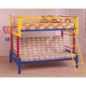 Multicolor Twin/Futon Bunk Bed 7498 (CO)