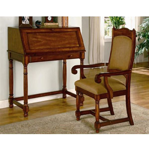 Solid Wood Secretary Desk in Brown Cherry Finish 800717(CO)