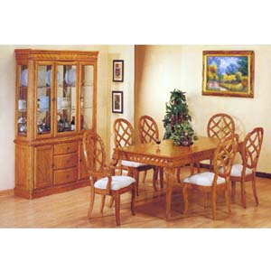 7-Piece Oak Finish Dinette Set 8050 (A)