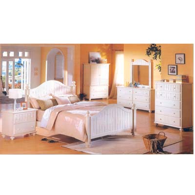 Bermuda White Finish BedRoom Set 8150Q(ML)