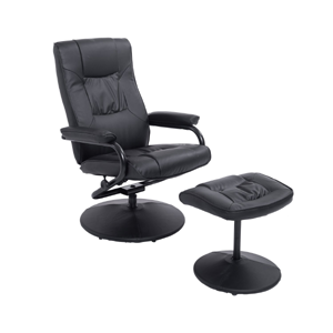 HomCom PVC Leather Recliner and Ottoman Set 