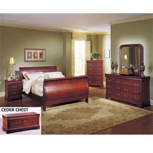 Louis Phillipe Bedroom Set in Cherry Finish 8569/70 (A)
