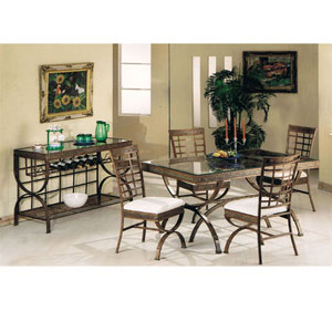 5-Pc Egyptian Glass Top Dining Set 8630/31 (A)