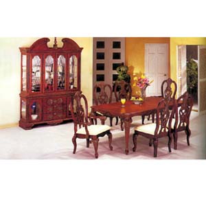 7-Piece Huntington Cherry/Gold Accent Dinette Set 8760 (A)