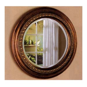 Round Bevelled Mirror in Bronze Frame 900198 (CO)