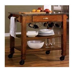 Granite Top Kitchen Cart 910009 (CO)