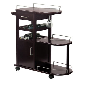 Dark Espresso Entertainment Serving Cart 92235 (WSWFS)