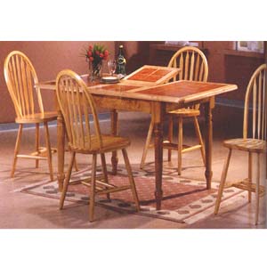 5-Pc Natural and Terra Cotta Dining Set 9245 (WD)