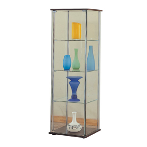 Modern Design Glass Curio in Cappuccino 950172(CO)