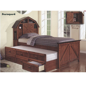 Solid Wood Barnyard Twin Size Captains Bed 99014(ML)