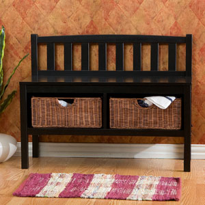 Window Bench with Rattan Baskets BC9318 (SEIFS)