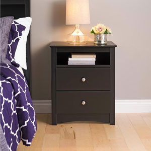 2-drawer & Open Cubbie Nightstand B-2428-BROA(OFS)