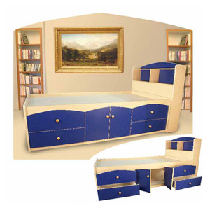 Storage Bed With Bookcase Headboard B-2(CT)